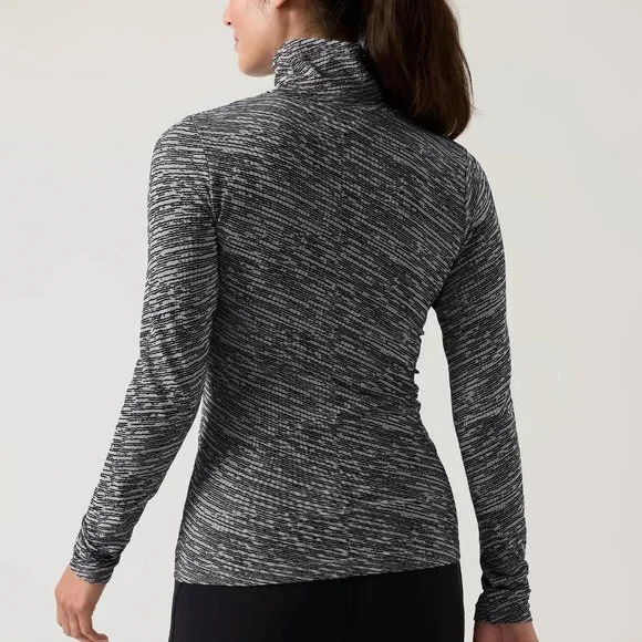 Athleta Flurry Seamless Turtleneck size XXS Wren Black - Picture 2 of 4